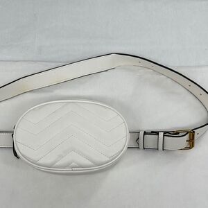 Belt Bag White Faux Leather